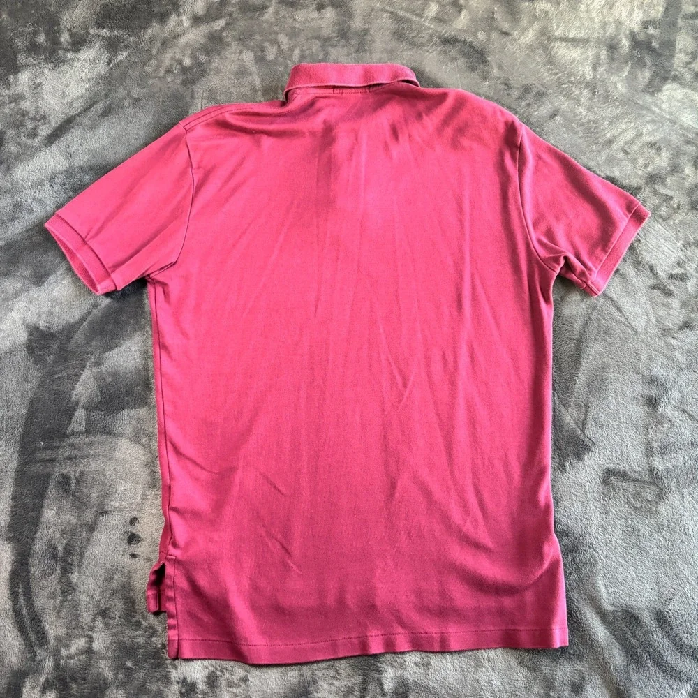 Polo Ralph Lauren Mens‎ Medium Burgundy Short Sleeve Pique Cotton Polo Shirt